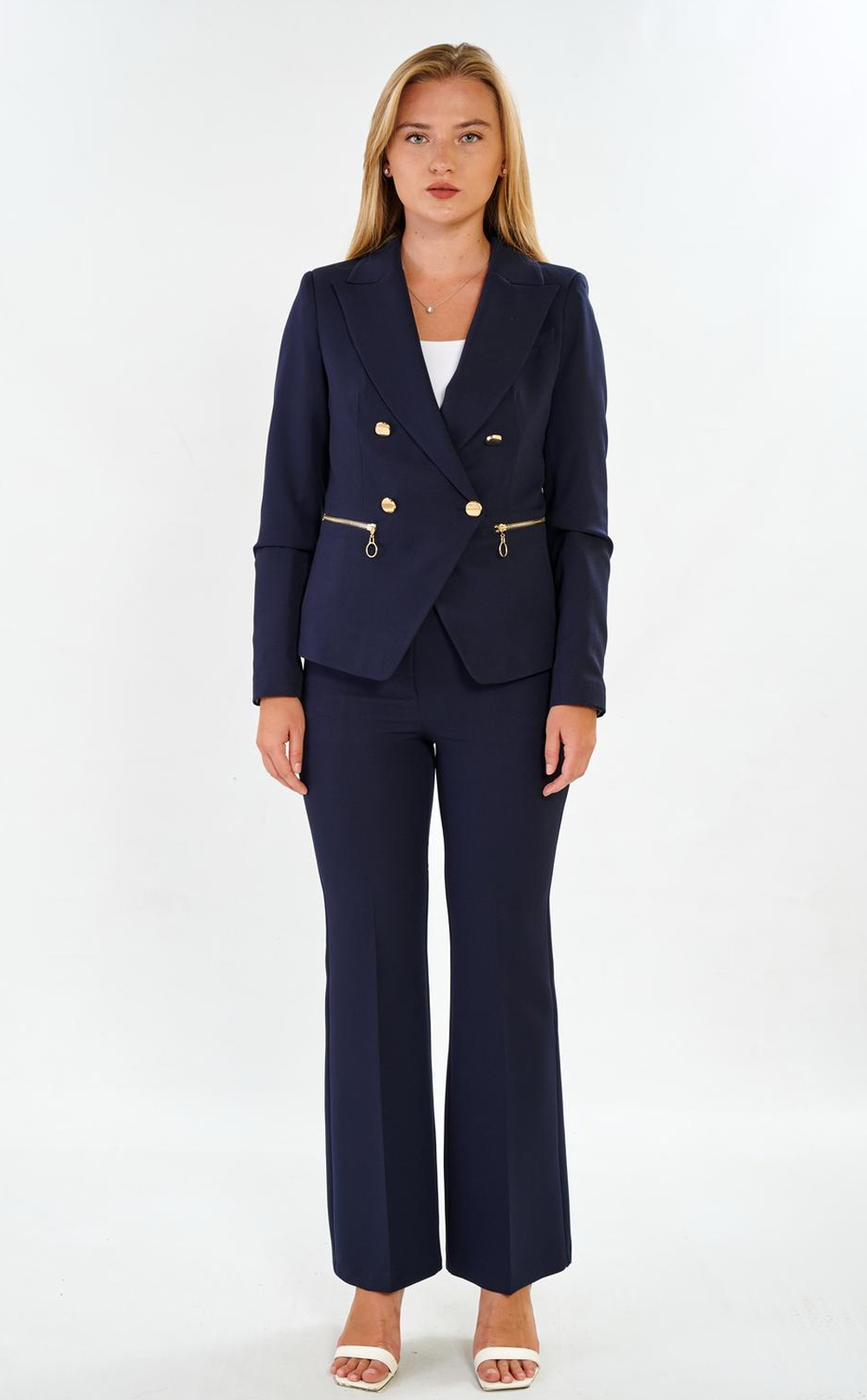 Fermuar ve Düğme Detaylı 2’li Kadın Takım 38-44 Beden 1 Seri